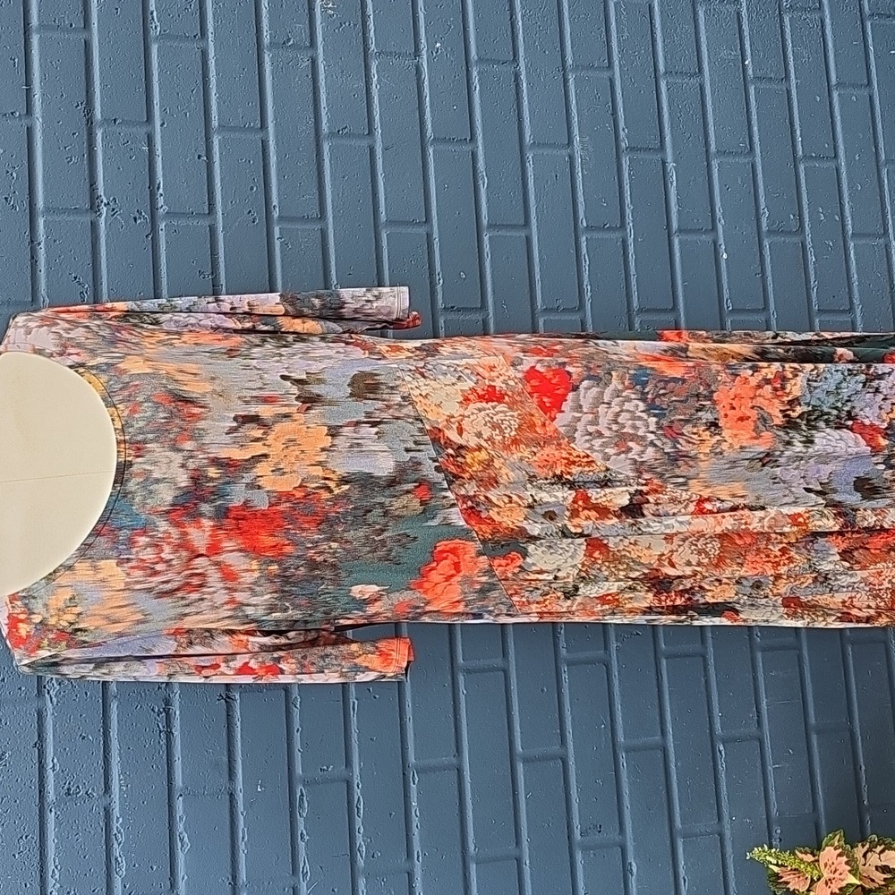 Soft Surroundings Colorful Stretch Jersey Knit Maxi Dress Size Xl